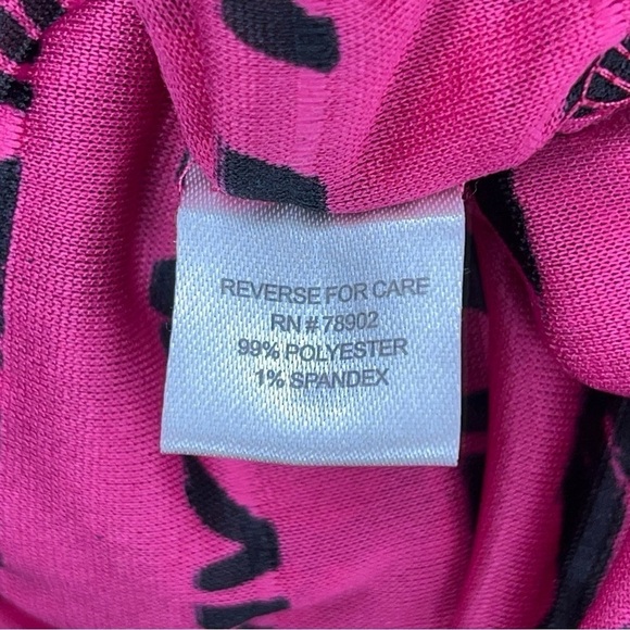 MEDIUM ERIN LONDON PINK BLACK VINTAGE TOP RUFFLE STRETCH - Picture 10 of 12